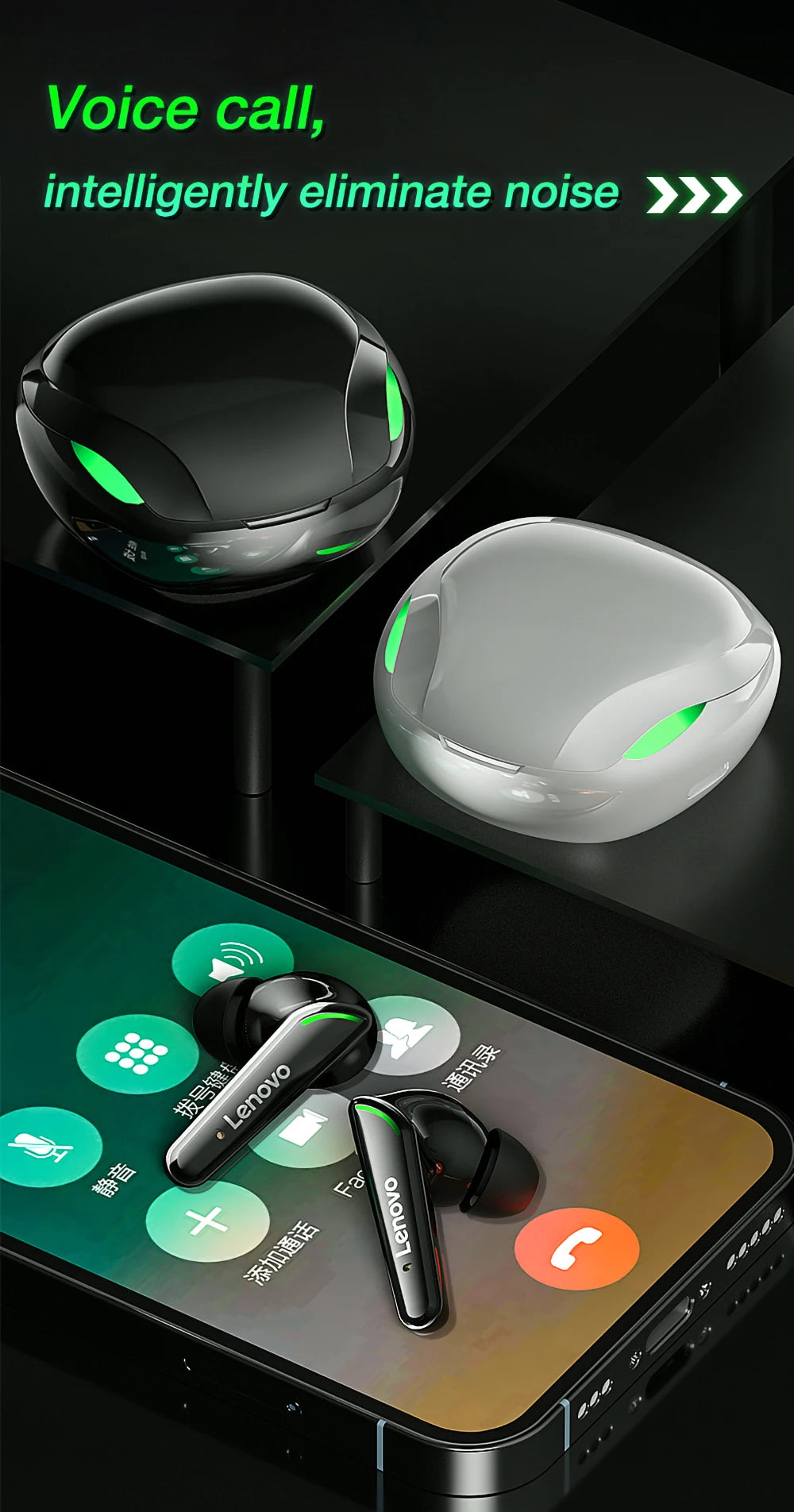 New Original Lenovo XT92 TWS Earphones Wireless Bluetooth Headphones Sports Gaming Headset Dual Stereo HIFI Bass Earbuds