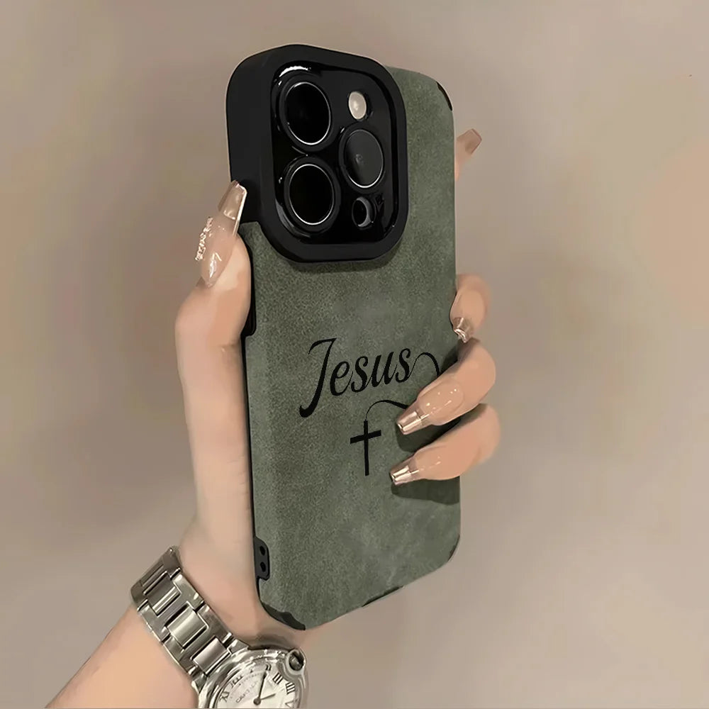 Black The Cross Of Jesus Print Phone Case For IPhone 17 16 15 14 13 12 11 Pro Max Plus X XR XS Max 17 Air Soft Bumper Back Cover