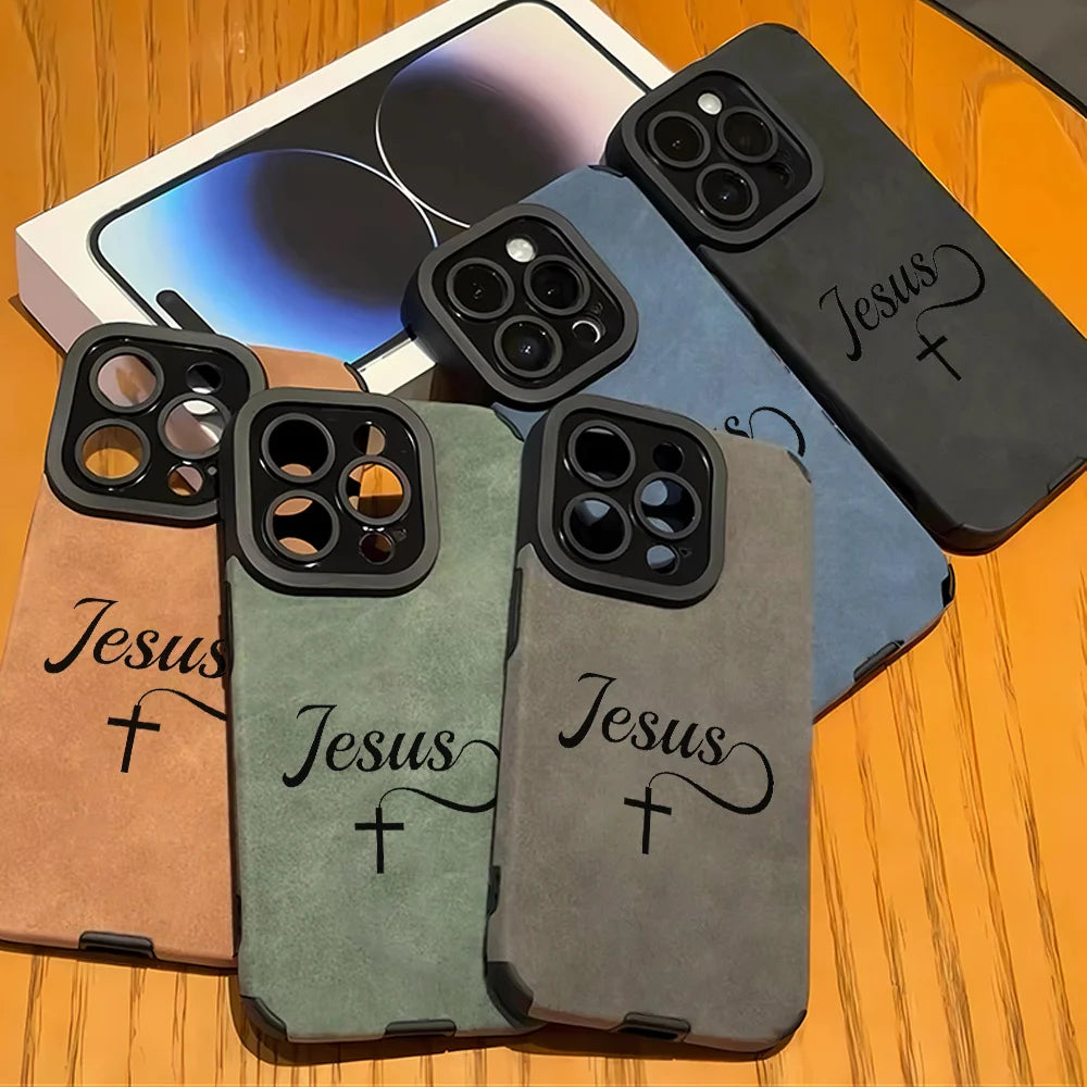 Black The Cross Of Jesus Print Phone Case For IPhone 17 16 15 14 13 12 11 Pro Max Plus X XR XS Max 17 Air Soft Bumper Back Cover